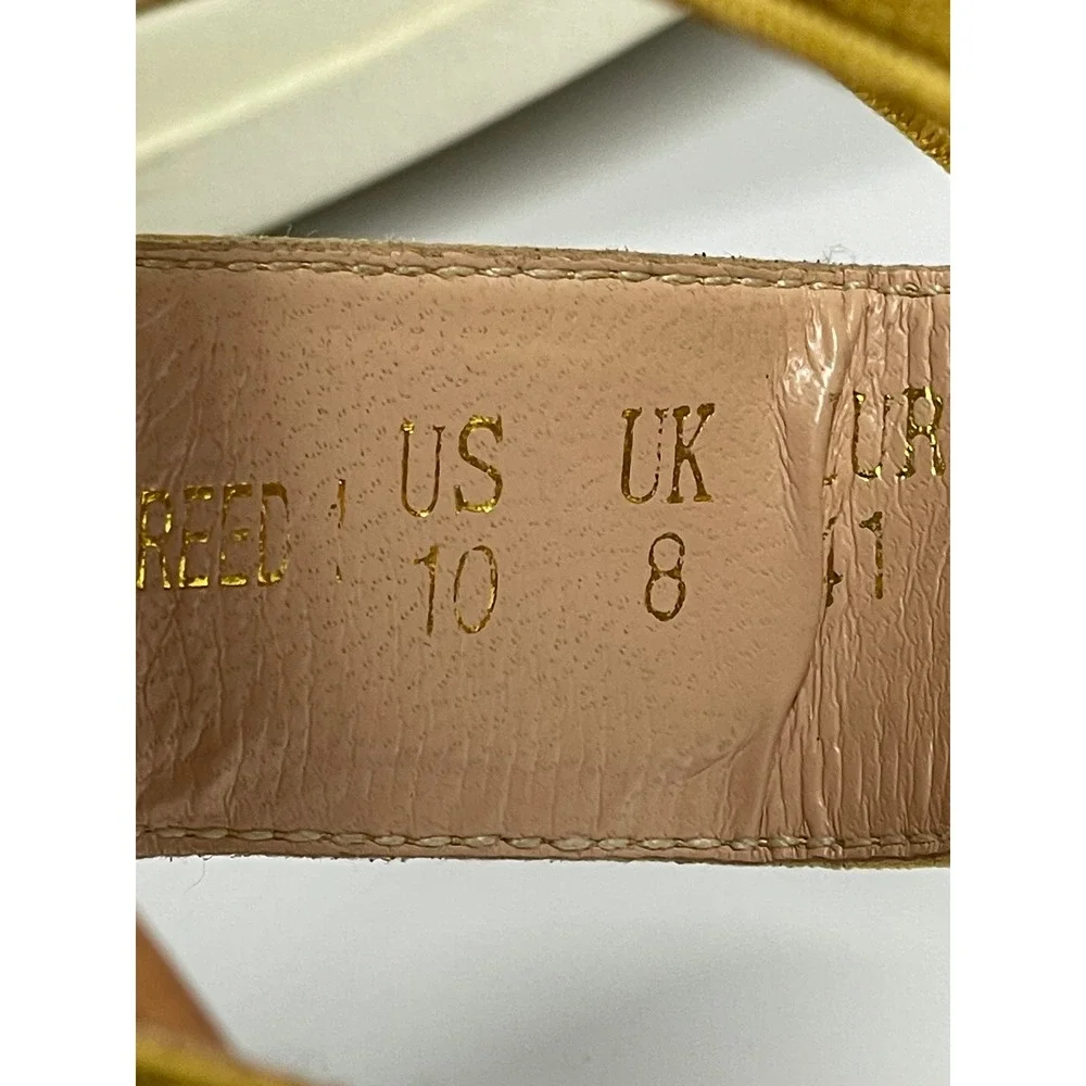 Sz 10 Dream Pairs Reed Mustard Yellow Elastic Platform Wedge Sandals Womens